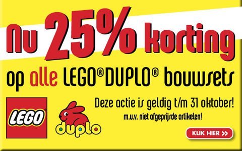 schuifelen zelfstandig naamwoord kin 25% korting op LEGO DUPLO - LEGO en DUPLO specialist